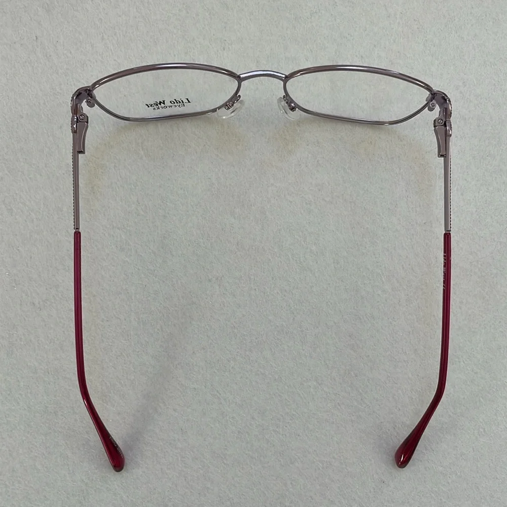 NWT Lido West Purple Capri Women's Metal Glasses Frame Bedazzled Twist Temples